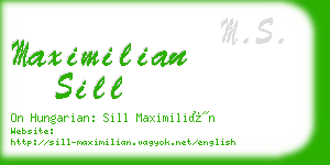 maximilian sill business card